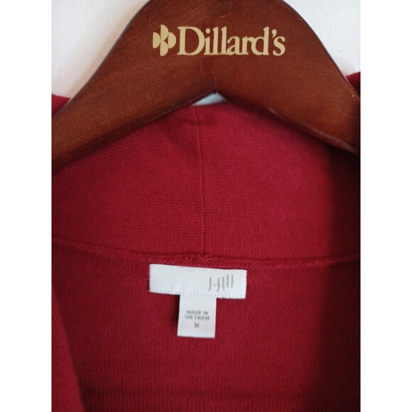 J. Jill Pullover Turtleneck Sweater M Red Longsleeve Knit Stretchy Lagenlook - Picture 2 of 11